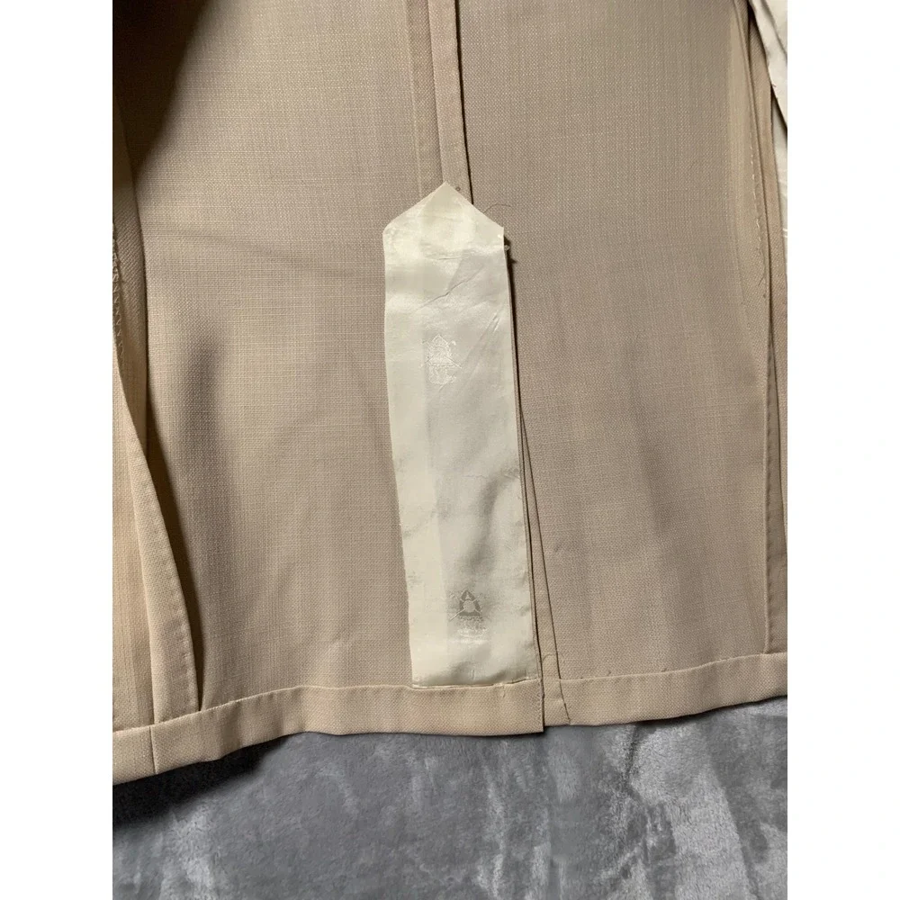 Jack Nicklaus Hart Schaffner Marx Mens Hopsack Blazer 42 R Beige Sport Coat Flaw